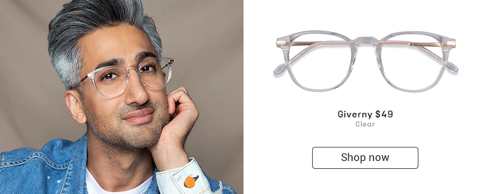 Tan France wearing Giverny in transparent